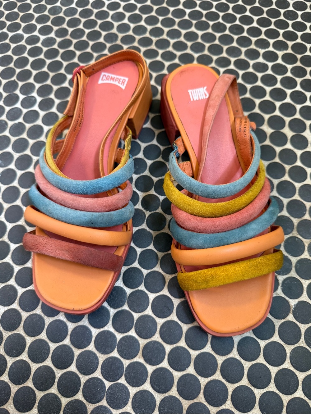Camper Twins Women's Multi-Color Strappy Sandals